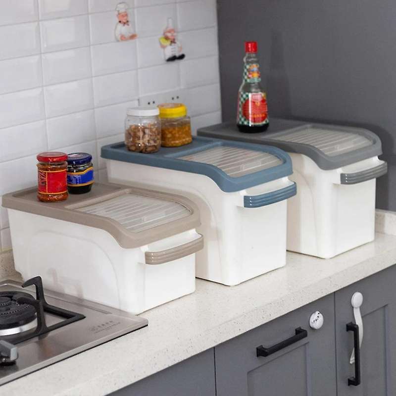 15Kg Rice Storage Box Grain Cereal Dispenser Flip Lid Food Organizer Container Rice Container Portab