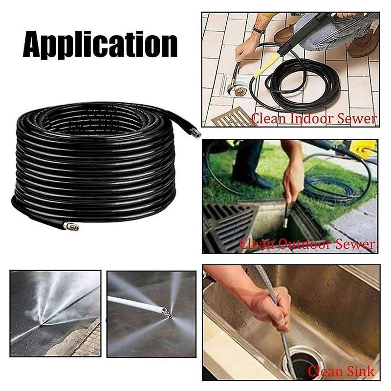 15M High-Pressure Machine Cleaning Water Pipe Sewer Drainage Cleaning Hose Car Wash Water Outlet Pip