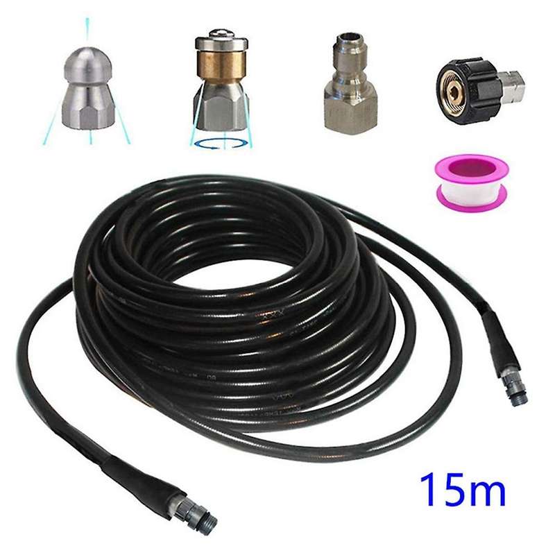 15M High-Pressure Machine Cleaning Water Pipe Sewer Drainage Cleaning Hose Car Wash Water Outlet Pip