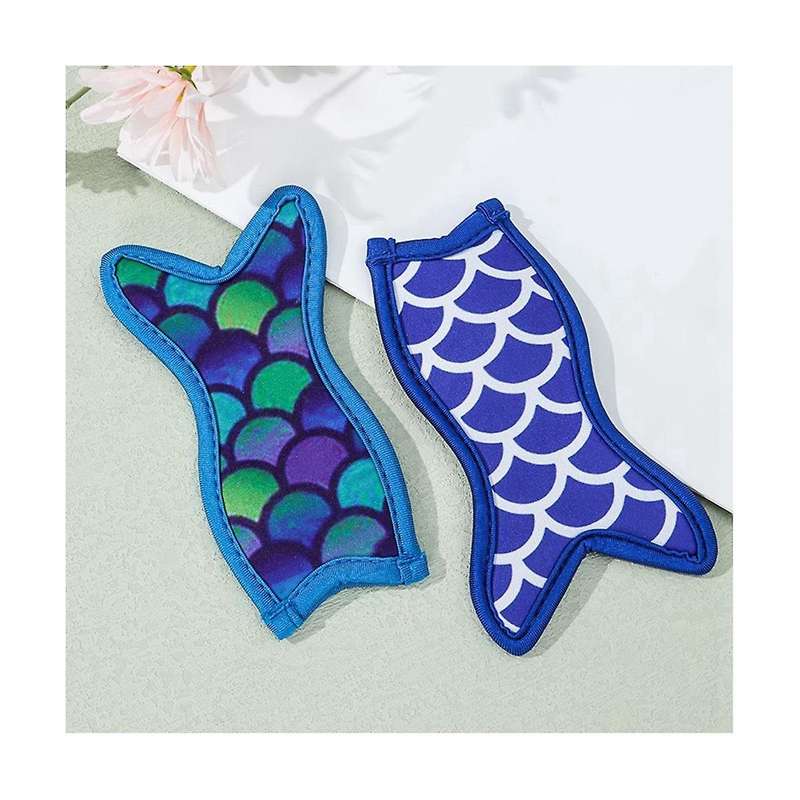 15-pack Colorful Fishtail Insulated Popsicle Holders Insulated Ice Cream Stick Holders