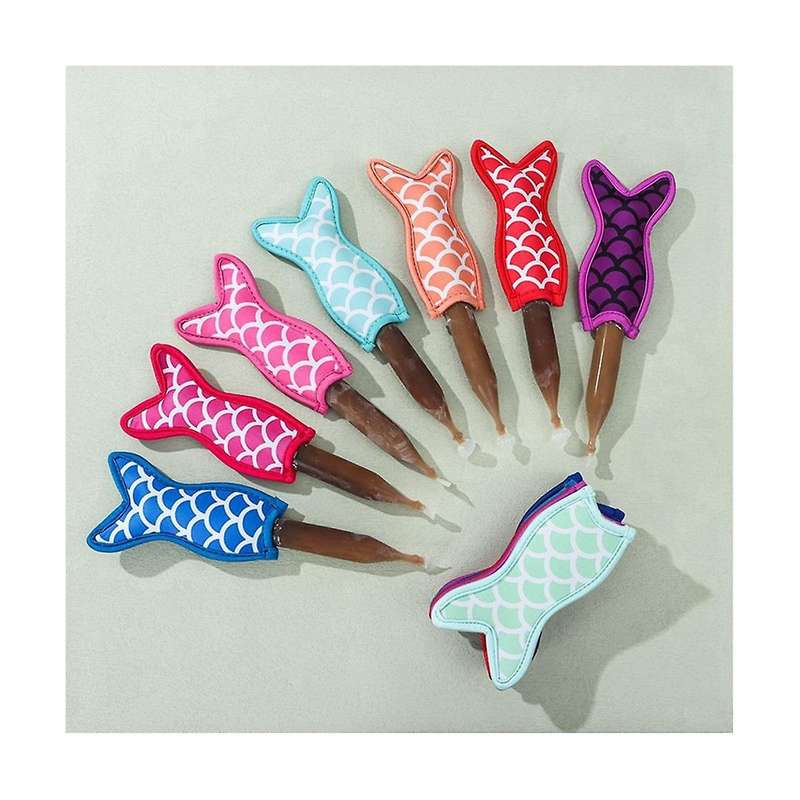 15-pack Colorful Fishtail Insulated Popsicle Holders Insulated Ice Cream Stick Holders