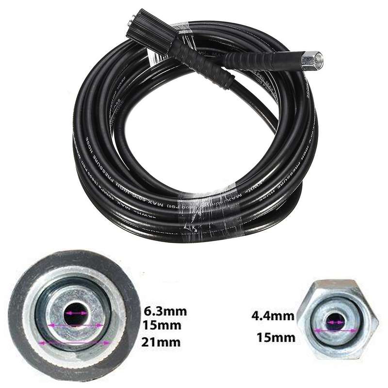 15M Sewer Drain Water Cleaning Hose Sewage Pipe Blockage Clogging Hose Cord Nozzle for M22 High Pres