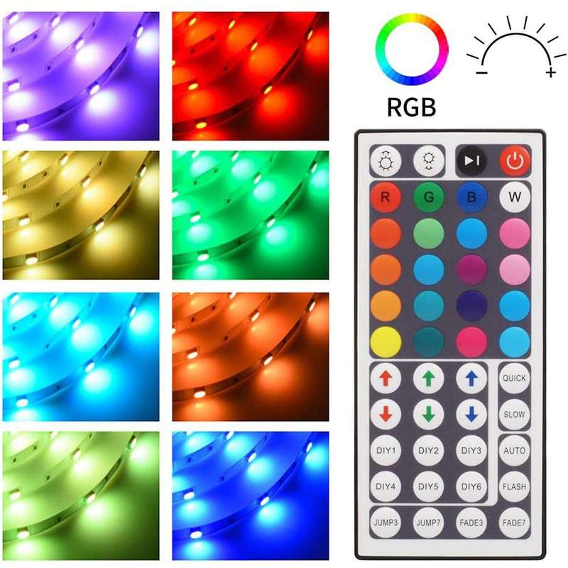 15M RGB LED Strip Light 3528 900LEDs Waterproof Flexible LED Light Strip with 44 Key Remote for Chri