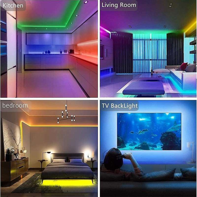 15M Bluetooth LED Strip Lights, 5050 RGB Strip Color Changing LED Lights with Remote, Lights Control