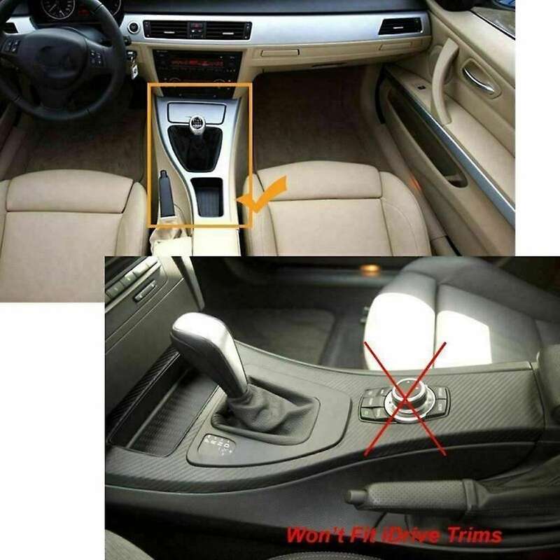 15PCS Car Interior Decorative Sticker 5D Glossy Carbon Fiber Trim Protective for 3 Series E90 E92 E9