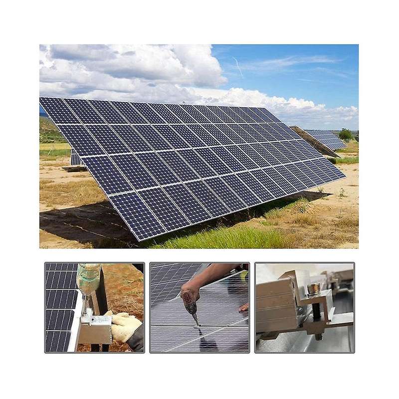 15pcs Aluminium End Clamp Replacement Solar Panel Mount Solar Photovoltaic Mounts Accessories for M