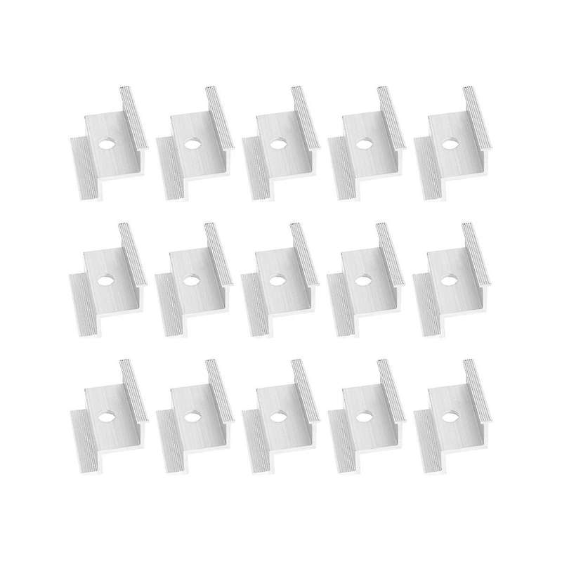 15pcs Aluminium End Clamp Replacement Solar Panel Mount Solar Photovoltaic Mounts Accessories for M