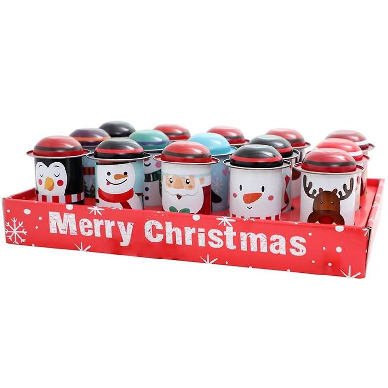 15pcs Christmas Little Hat Tin Candy Can Candy Box Christmas Gifts Small Gift Old Man Children's