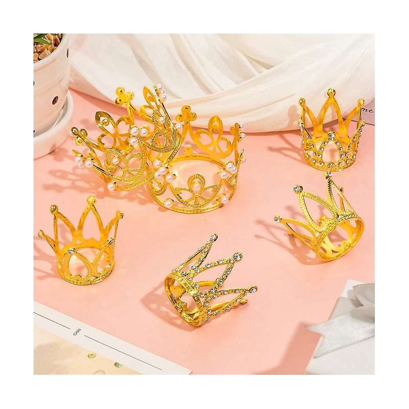 15pcs Crown Cake Topper, Mini Baby Cupcake Crowns for Flower Arrangements Cupcake Baby Shower Weddi