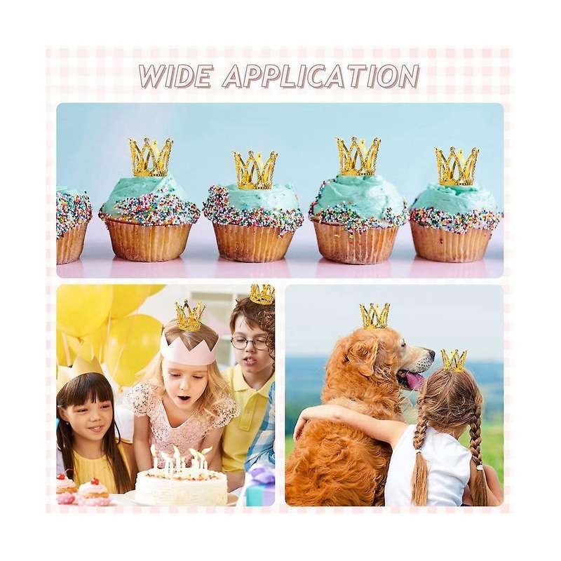 15pcs Crown Cake Topper, Mini Baby Cupcake Crowns for Flower Arrangements Cupcake Baby Shower Weddi