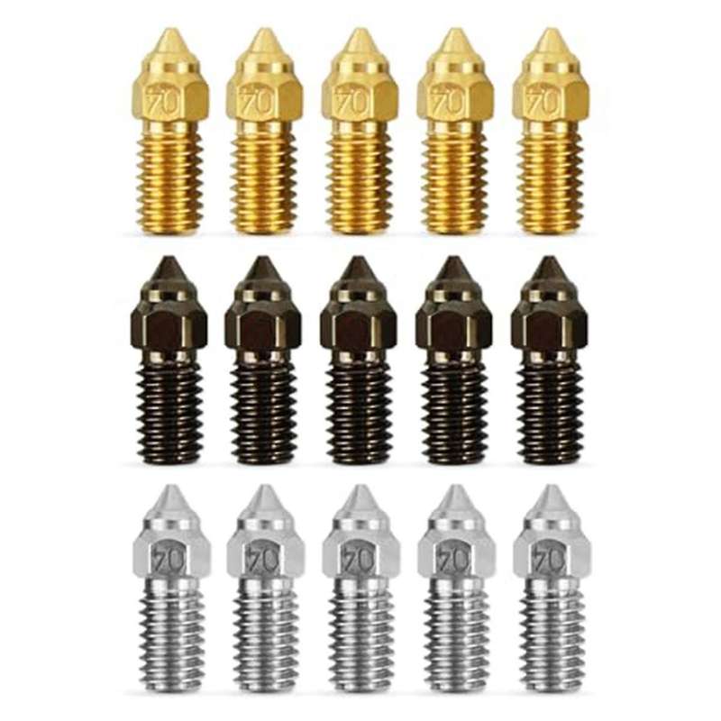 15PCS Fit for ElegooNeptune 4 SeriesNozzles 3D Printer Parts High-Temperature 0.4mmNozzles Kit Fit F