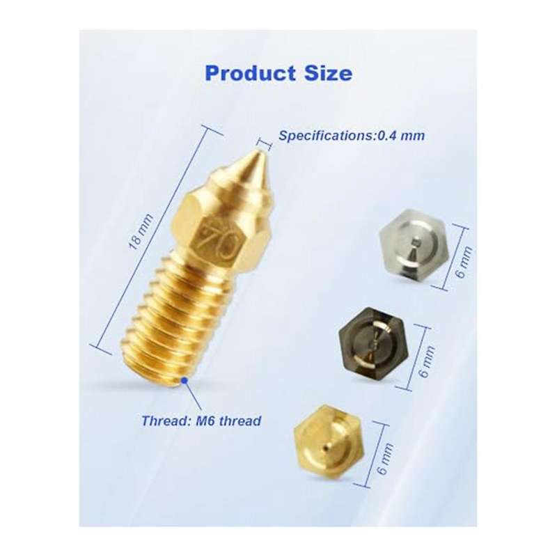 15PCS Fit for ElegooNeptune 4 SeriesNozzles 3D Printer Parts High-Temperature 0.4mmNozzles Kit Fit F