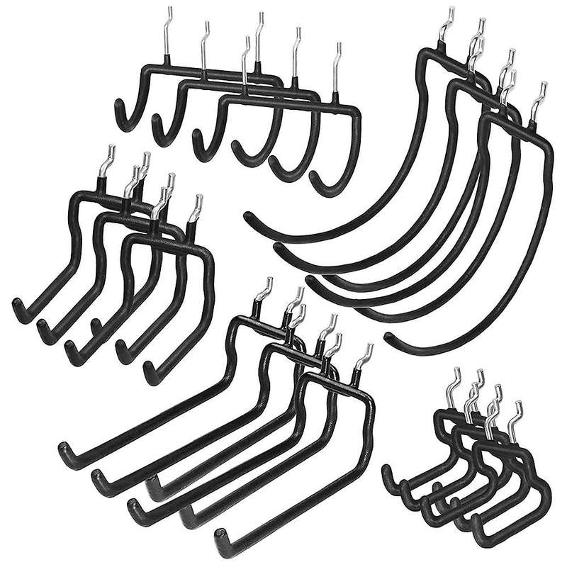 15Pcs Double Hooks Hangers, Drill Cord Holders, Peg Board Hanging Power Tool Accessories (5 Shapes)