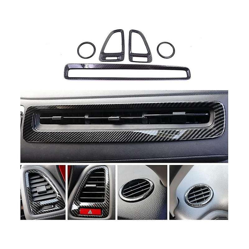 15pcs Interior Decoration, Center Consoles Panel Air Outlet Steering Wheel Trim for 2015-2022, Carb