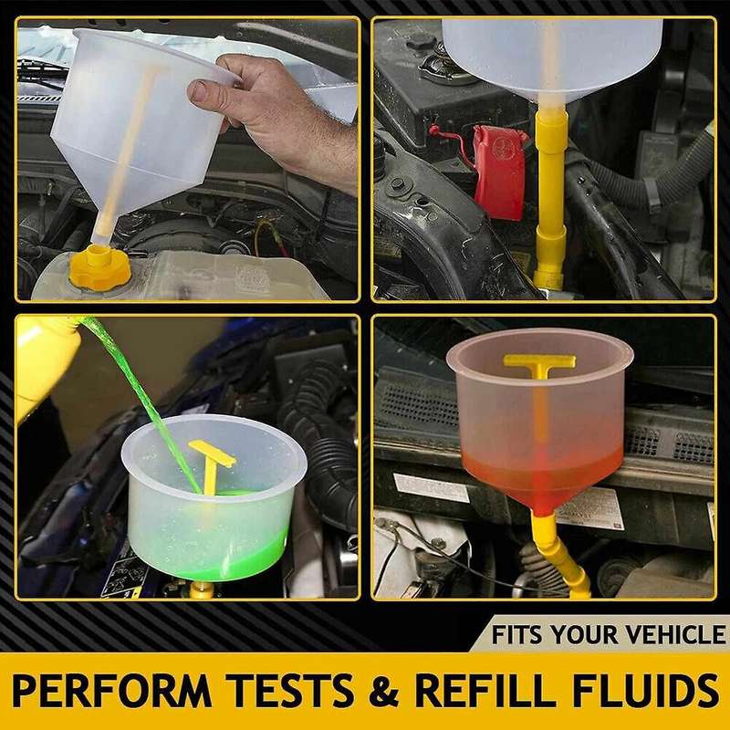 15Pcs Plastic Filling Funnel Spout Pour Oil Tool Spill Proof Coolant Filling Kit Fit for Universal V