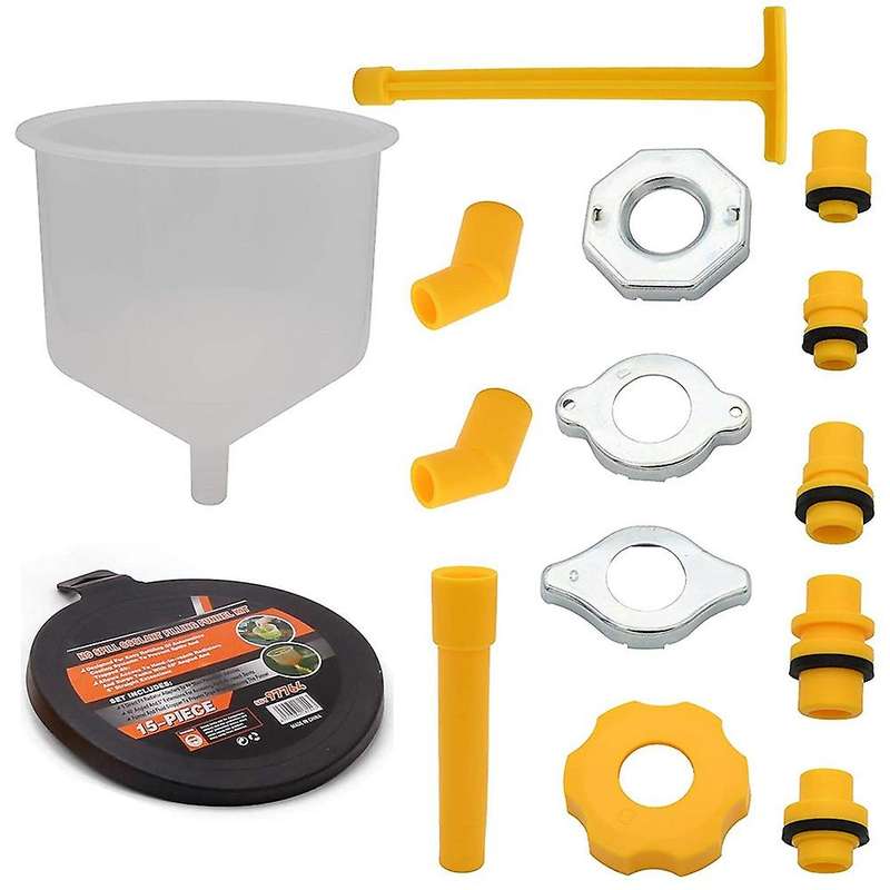 15Pcs/Set Plastic Filling Funnel Spout Pour Oil Tool Spill Proof Coolant Filling Kit Vhicle Car Acce