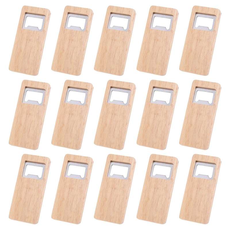 15pcs Wood Beer Bottle Opener Wooden Handle Corkscrew Stainless Steel Openers Bar Kitchen Accessori