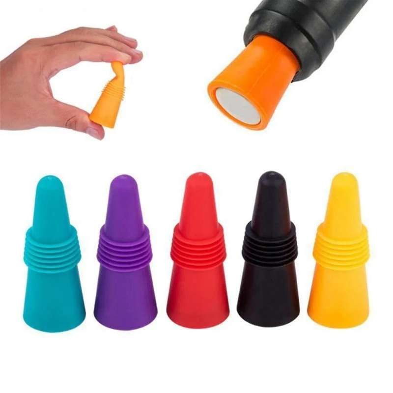 15PCS Silicone Wine and Beverage Bottle Cap Set Leak Proof Champagne Bottles Sealer Stoppers Wine Co