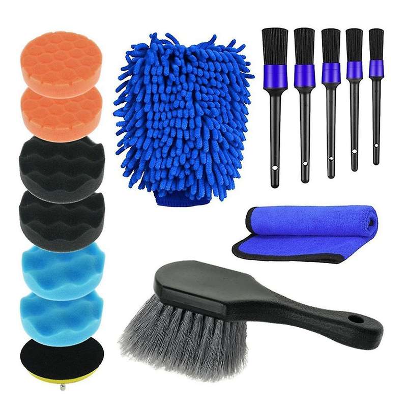15-piece Car Wash Brush Car Hub Brush Space Tire Soft Hair Cleaning Brush Set