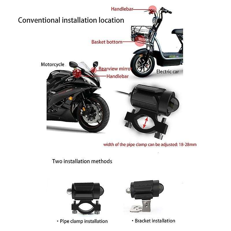 15W Super Bright Tri-Model Motorcycle LED Headlight / Mini Projector Lens Car ATV Driving Fog Light