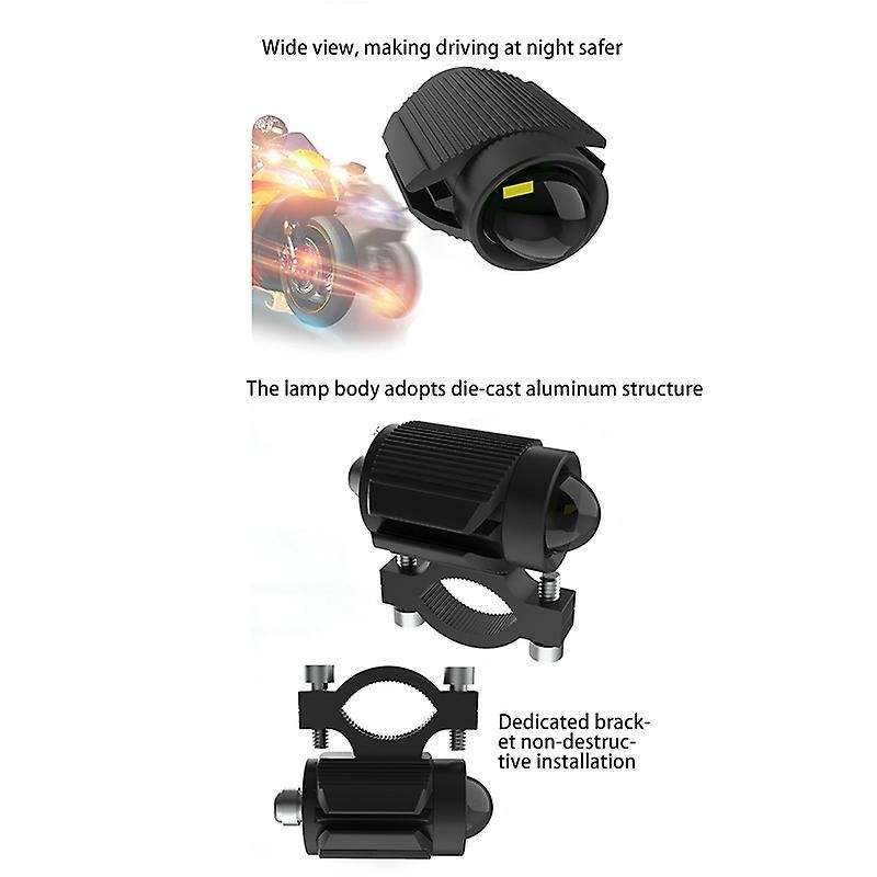 15W Super Bright Tri-Model Motorcycle LED Headlight / Mini Projector Lens Car ATV Driving Fog Light