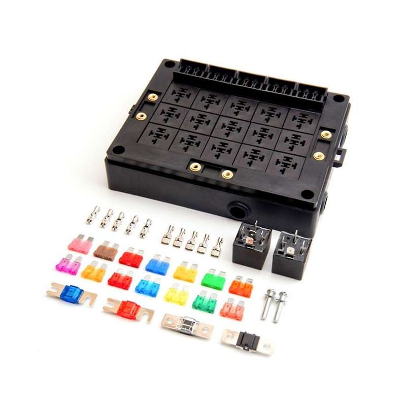 15-way New Energy Vehicle Control Relay Box Holder 12v Multi-channel Free Assembly Fuse Box Control