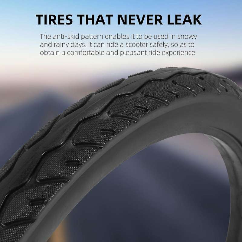 16 Inch 16 x 1.75 Bicycle Solid Tires Bicycle Bike Tires 16 x 1.75 Black Rubber Non-Slip Tires Cycli