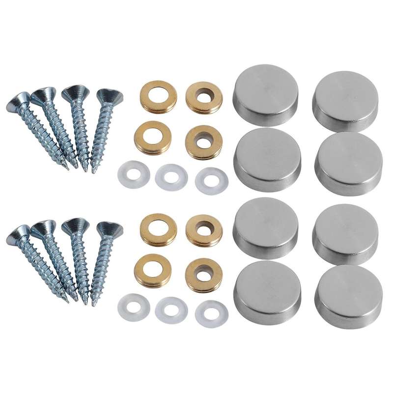 16 Mm Stainless Steel Mirror Nails Screw Cap (8 Pieces)