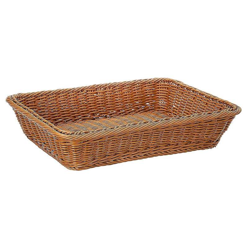 16 Inch Wicker Storage Basket,Bread Basket Shop Supermarket Display Basket Woven Food Fruit Restaura