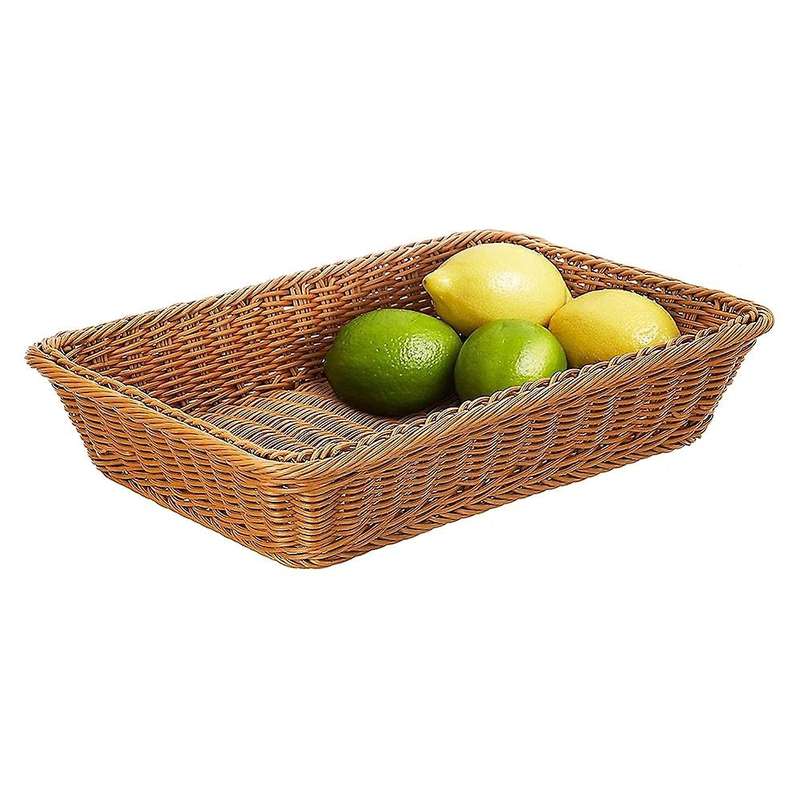 16 Inch Wicker Storage Basket,Bread Basket Shop Supermarket Display Basket Woven Food Fruit Restaura