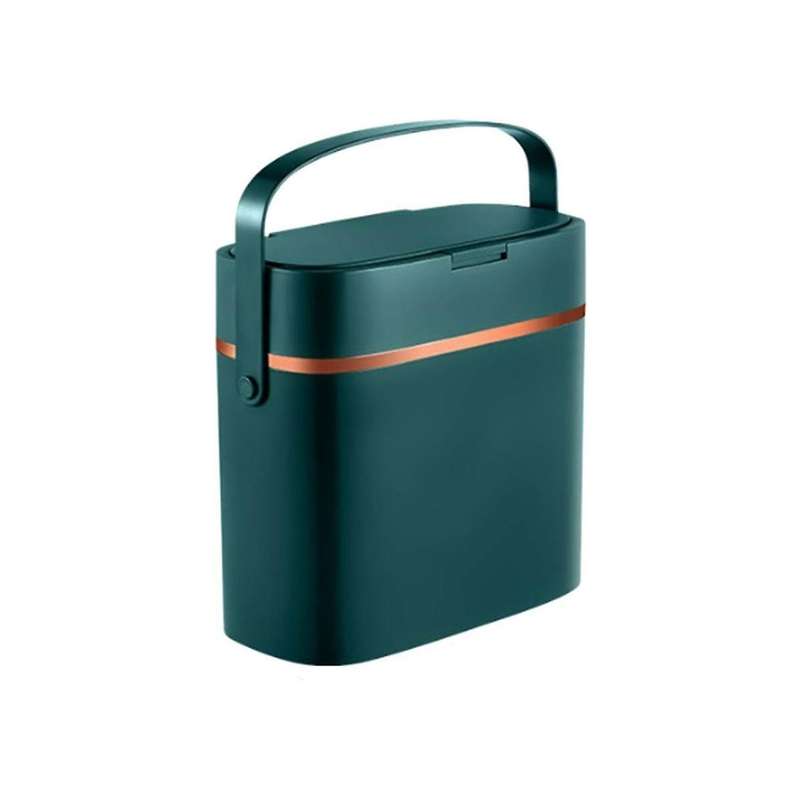 16 Liter Small Trash Bin with Lid and Handle Plastic Trash Bin for Bedroom/narrow Food Waste Bin/of