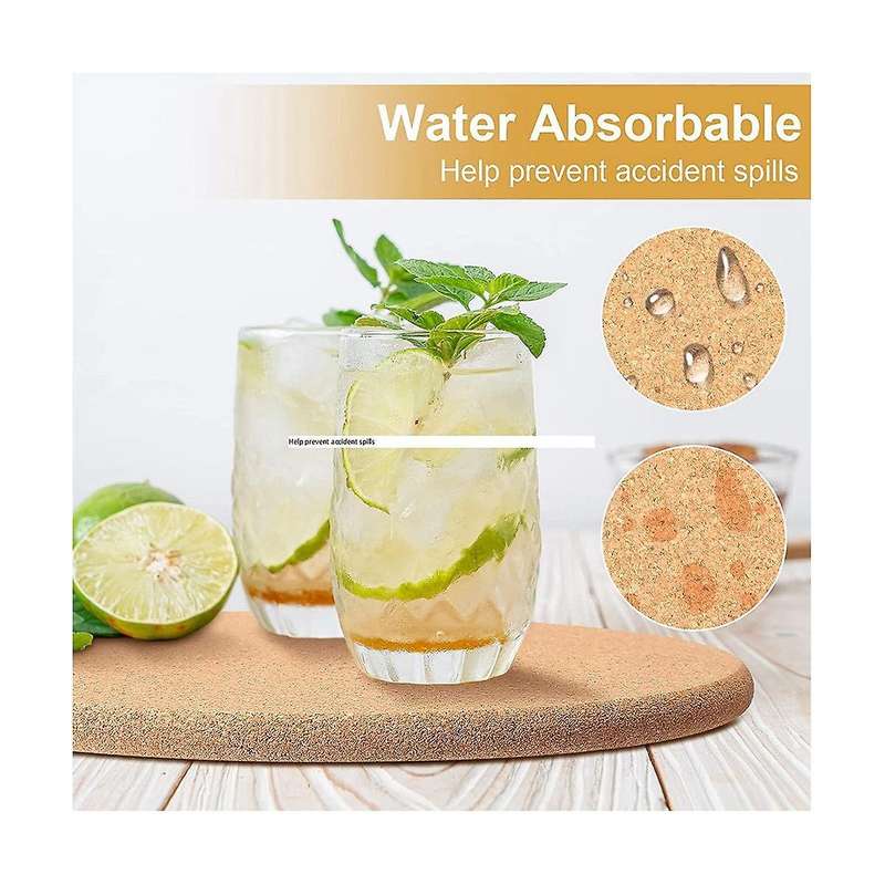 16 Pack Cork Coaster Thick Cork Trivets for Hot Dishes and Hot Pots Heat Resistant Multifunctional