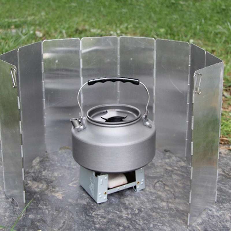 16 Outdoor Camping Stove Head Windshield Stove Ultra Light Foldable with Plug Windproof Plate with C
