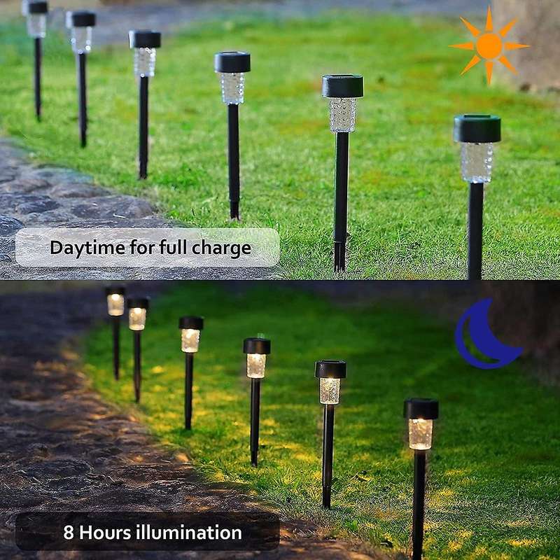 16 Pack Outdoor Solar Pathway Lights,Warm White LED Walkway Lights, Waterproof Landscape Decorative
