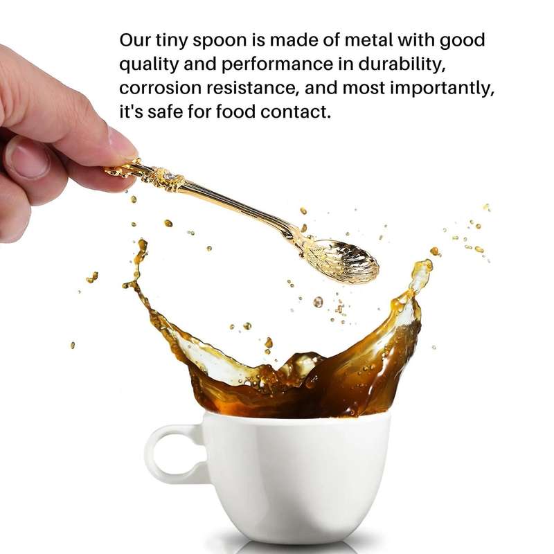16 Pack Vintage Pattern Coffee Spoons, 4.5 Inch Demitasse Vintage Spoon for Espresso, Tea, Dessert