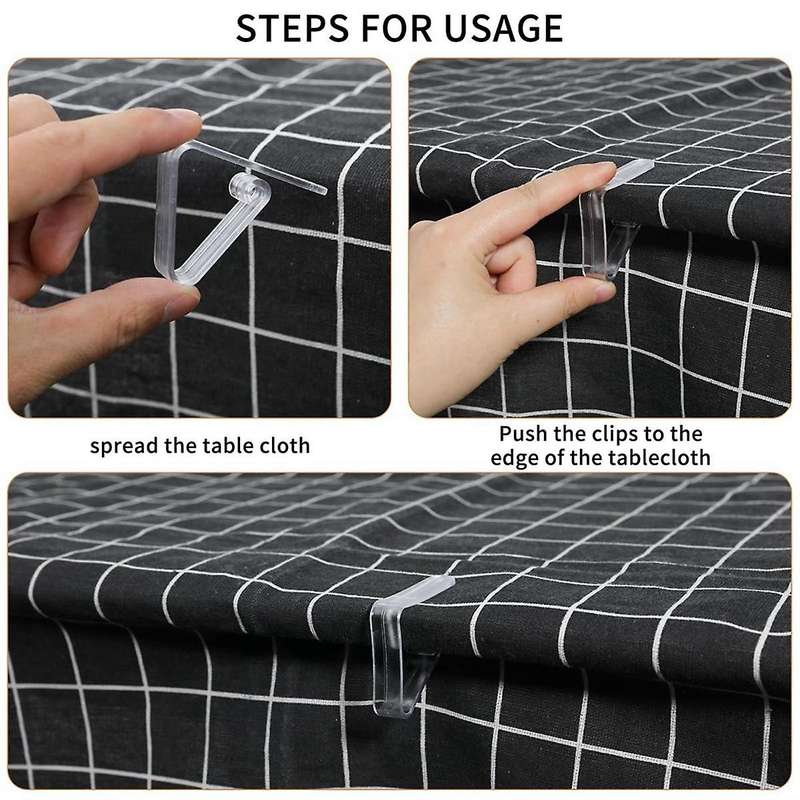 16 Pack Clear Plastic Tablecloth Clips, Transparent Plastic Table Cover Clamps, Picnic Tablecloth Ho