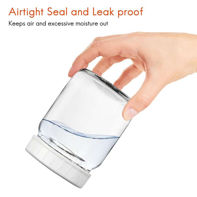16 Pack Wide Mouth Mason Jar Lids,Plastic Storage Caps Compatible Canning Jars,Leak-Proof and Anti-S