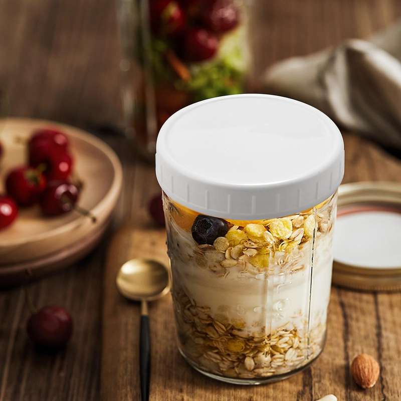 16 Pack Wide Mouth Mason Jar Lids,Plastic Storage Caps Compatible Canning Jars,Leak-Proof and Anti-S