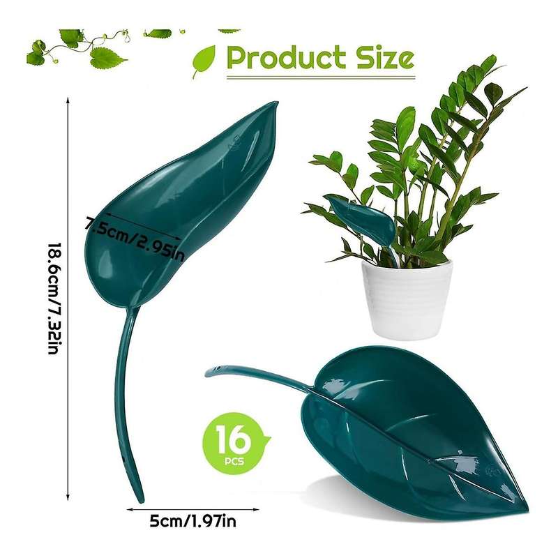 16 PCS Plant Watering Funnel Device, Indoor Plant Watering Flower Pot Insert Leaf Plant Pot Irrigati