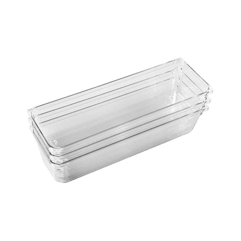 16 Pcs Plastic Drawer Organizer Storage Bins Clear Drawer Dividers Trays for , Jewelry