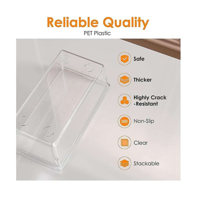 16 Pcs Clear Plastic Drawer Organizer Set, Non-/crack Bathroom Vanity Drawer Organizer Trays Divide