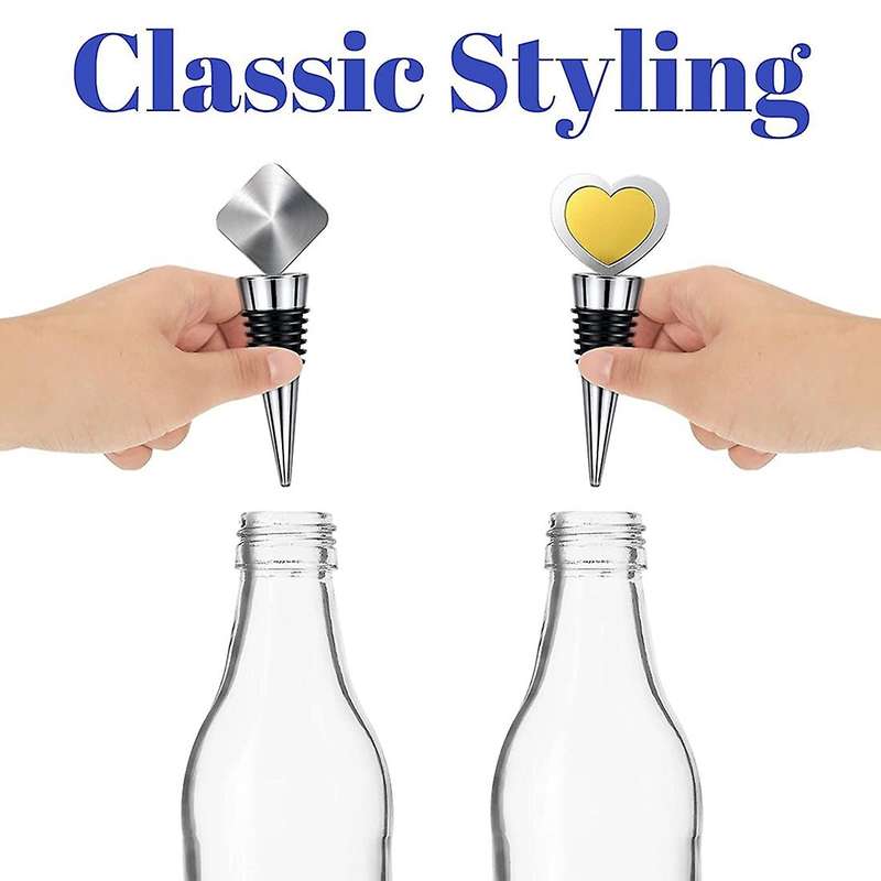 16 Pieces Metal Cork Wine Cork Kit Reusable Wine Cork Insert Set Hardware for Wedding Wine Party Ba
