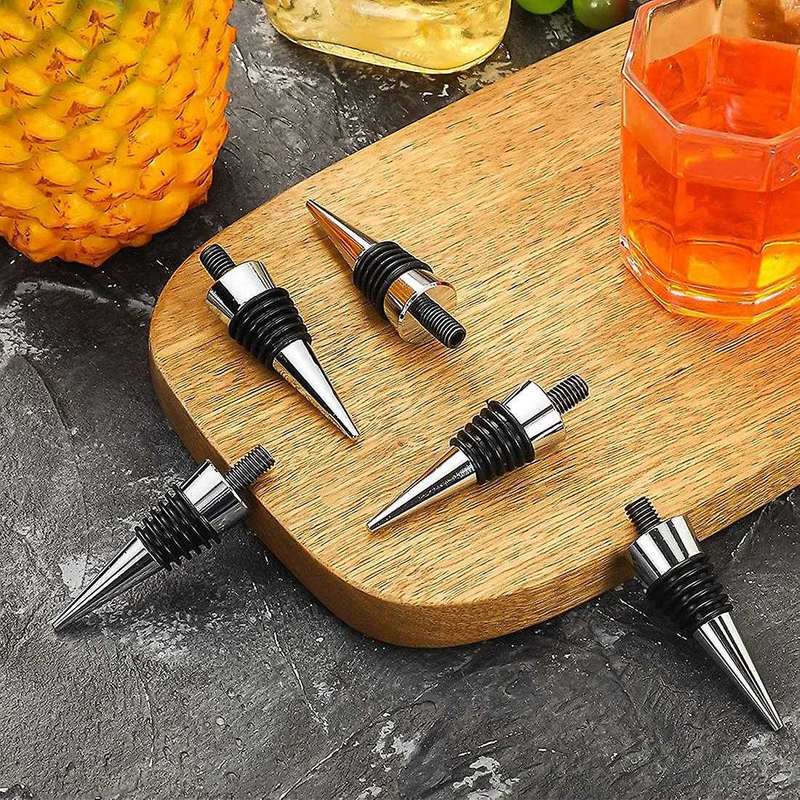 16 Pieces Metal Cork Wine Cork Kit Reusable Wine Cork Insert Set Hardware for Wedding Wine Party Ba