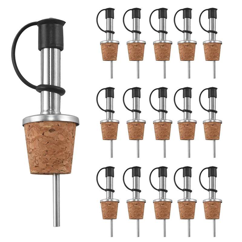 16 Pcs Wine Pourers Wine Cork Pourer Pour Spout for Liquor Bottles Oil Pouring Spout Rubber Wine Bot