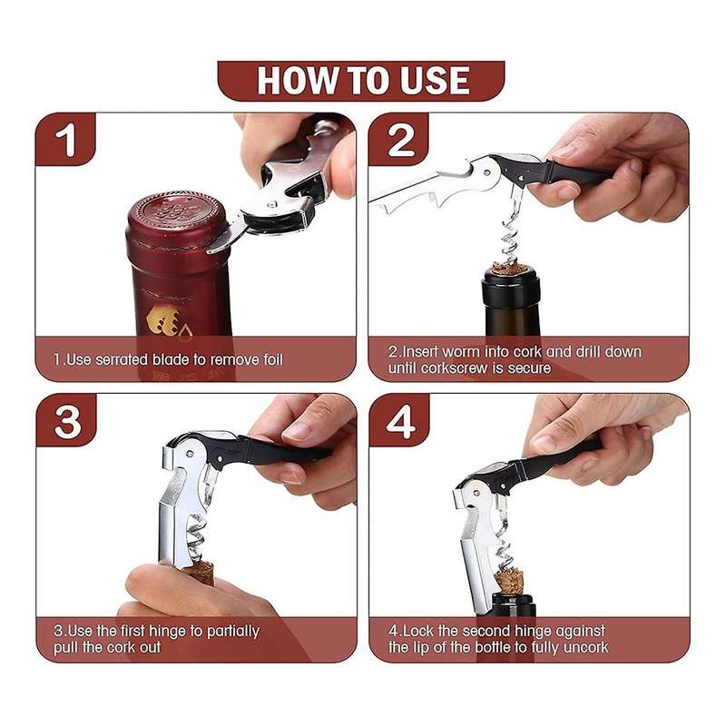 16 Pieces Wine Keys Opener Black Travel Corkscrew Wine Opener Waiter Corkscrew Wine Opener Beer Bott