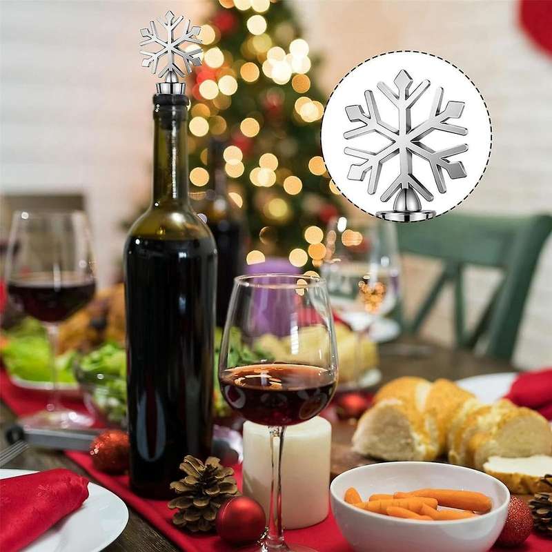 16 Pcs Snowflake Wine Bottle Stopper Reusable Wine Bottle Stopper Beverage Bottle Stoppers Bottle St