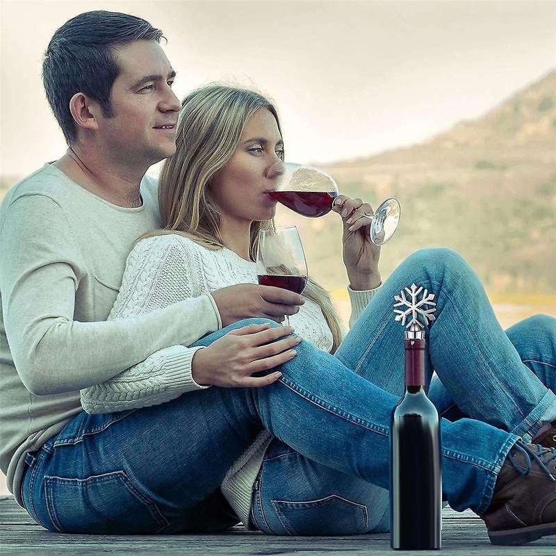 16 Pcs Snowflake Wine Bottle Stopper Reusable Wine Bottle Stopper Beverage Bottle Stoppers Bottle St