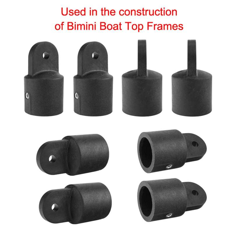 16 Pcs Universal Boat Nylon Fittings Hardware Set Black Fits 3 Bow Bimini Top and Durable Yacht Acce