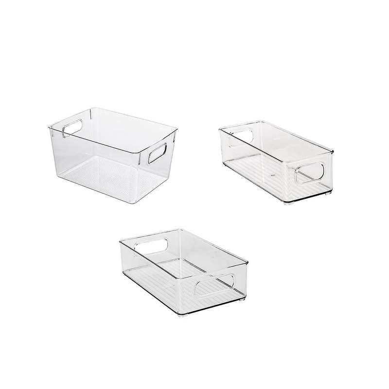16 Refrigerator Organizer Bins - Plastic Pantry Organization and Storage Baskets - Food Fridge