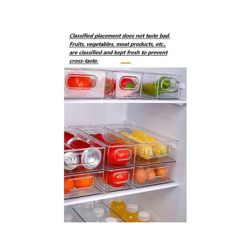 16 Refrigerator Organizer Bins - Plastic Pantry Organization and Storage Baskets - Food Fridge